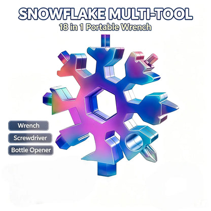🔥 50% OFF 4 Pack-18-in-1 Snowflake Multi-Tool 🔧 Pocket Wrench, Screwdriver & Opener