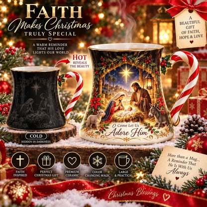 ⏳ Letzter Tag: 49 % Rabatt – ☕ Magic Heat-Revealing Christmas Village Coffee Mug (12 oz / 350 ml) with Santa Reveal 🎅