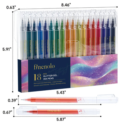 Finenolo Glitter Gel  Retractable 1.0mm Sparkle Set