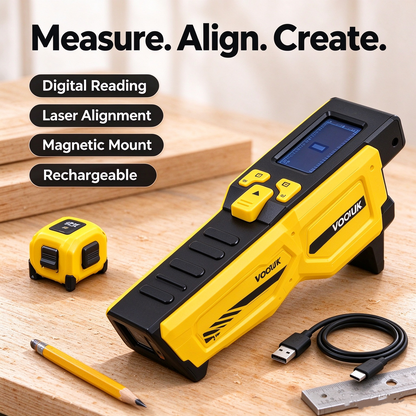🔥 VOOTIK 3-in-1 Digital Tape Measure – Laser Alignment & Magnetic Design