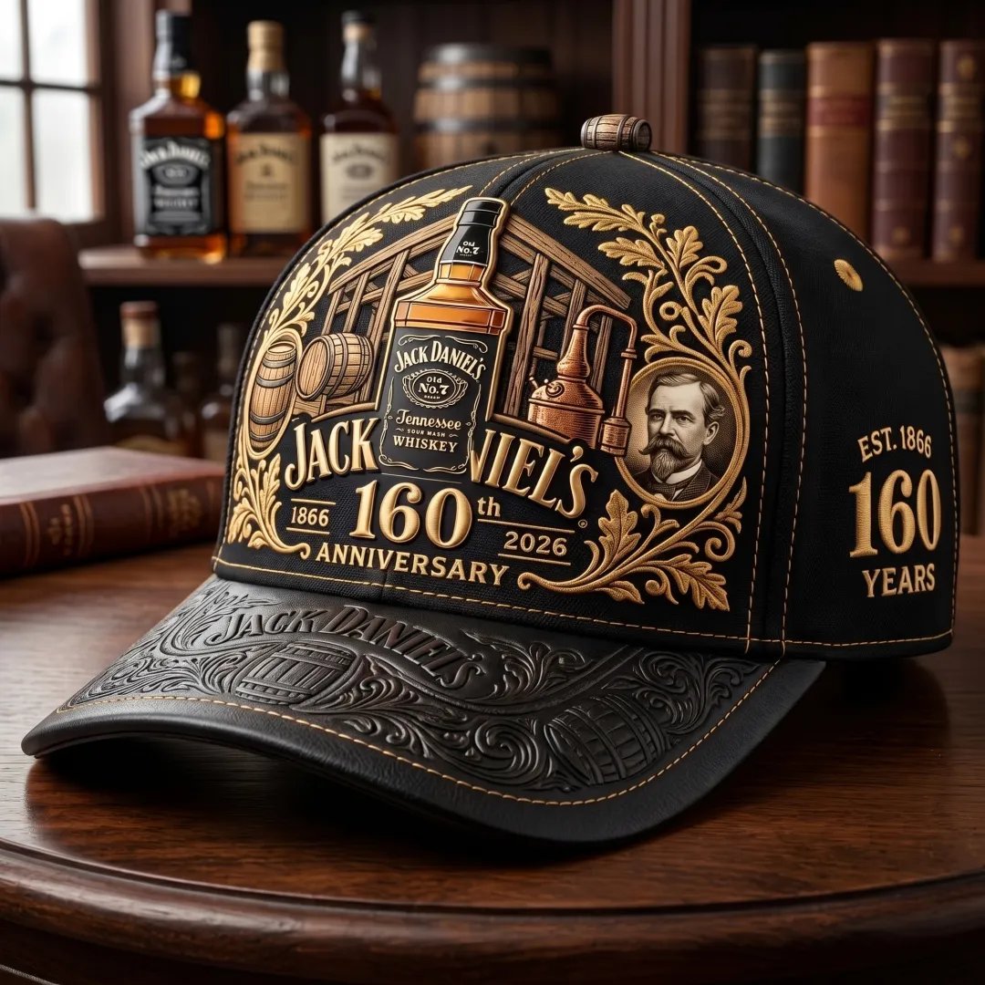 🥃 160th Anniversary Heritage 3D Embossed Tennessee Whiskey Commemorative Vintage Cap 🎁