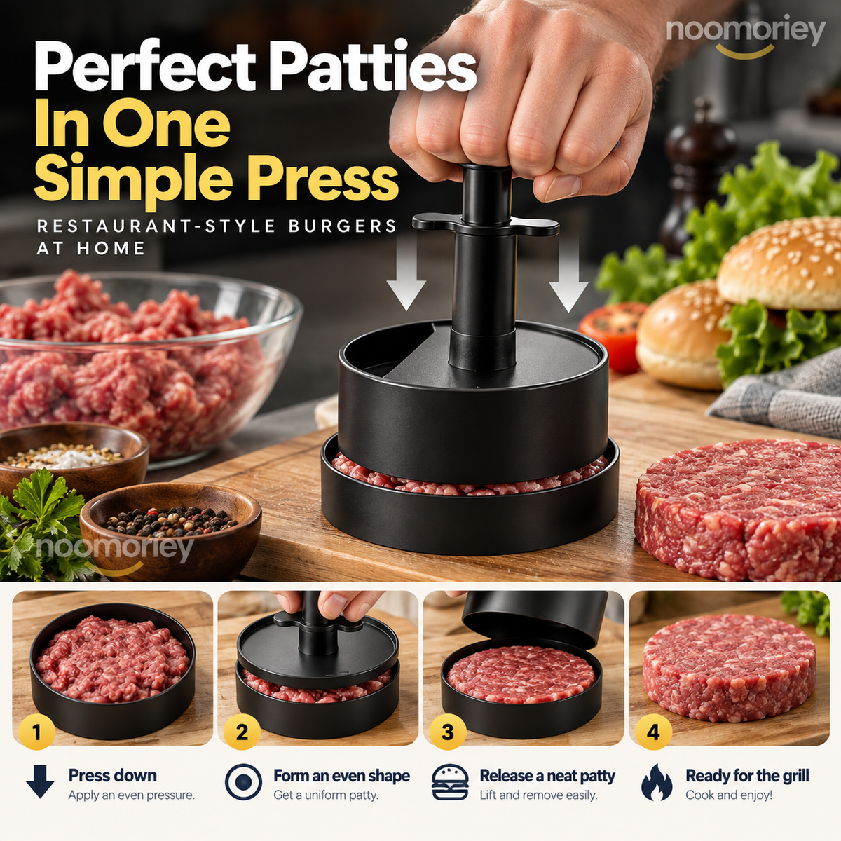 🍔 EasyPress Hamburger Patty Maker
