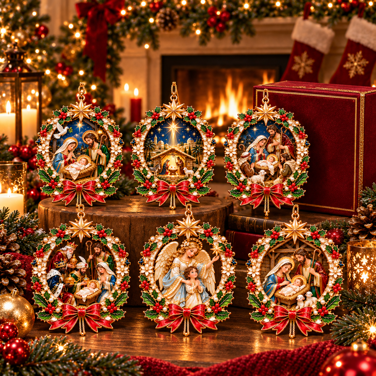 🎄 Sacred Christmas Nativity Tree Ornaments 6-Piece Set✝️