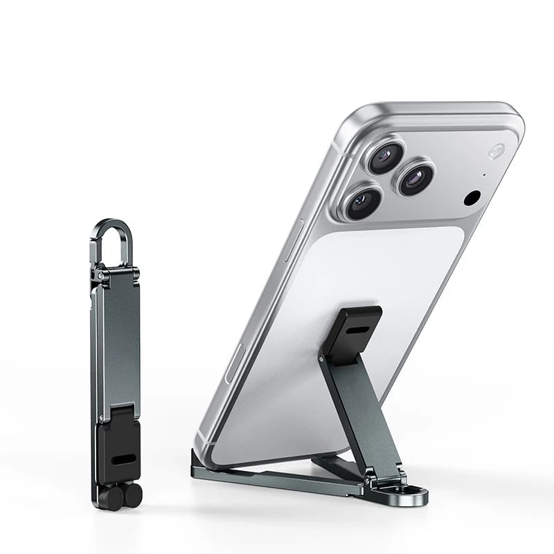 💯🔥HOT SALE 50% OFF🎁📱 Ultra-Compact Foldable Aviation Aluminum Keychain Phone Stand with Carabiner Clip ⚡