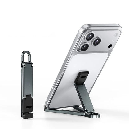 💯🔥HOT SALE 50% OFF🎁📱 Ultra-Compact Foldable Aviation Aluminum Keychain Phone Stand with Carabiner Clip ⚡