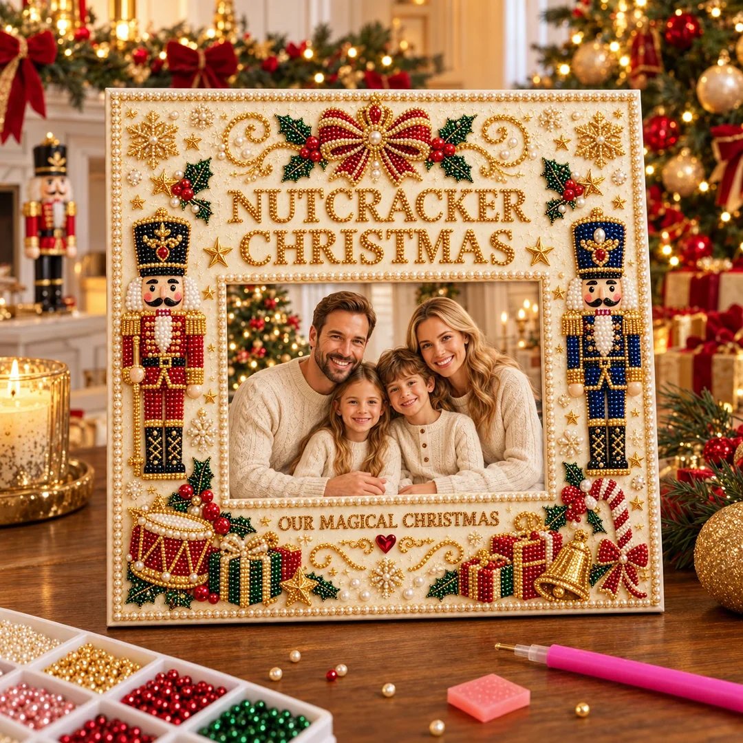 🎄❤️ DIY Christmas Pearl Art Photo Frame – Create Memories Together