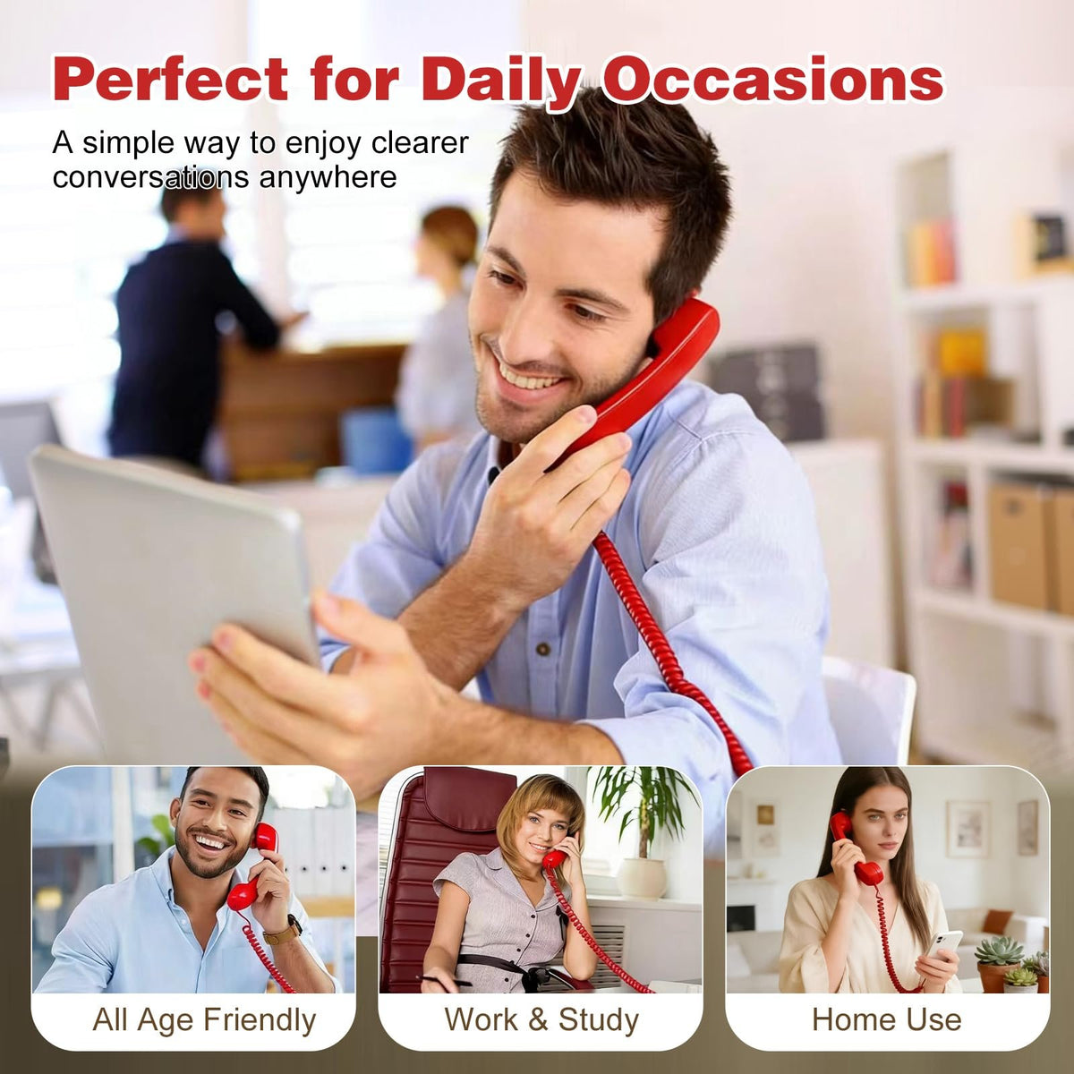 ☎️ 50% OFF Retro Wired Phone Handset – Classic Calls for Your Smartphone