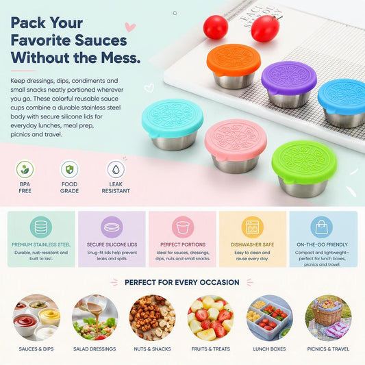 🔥48% OFF 6-Piece Sauce Container Set – Pack Flavor Without the Mess