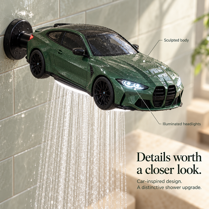 🏎️ Sports Car Shower Head – Unique Racing-Inspired Bathroom Decor 🚿