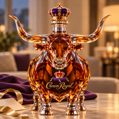 🐂 Texas Longhorn Collector’s Bottle 👑 Sculpted Display & Gift Box
