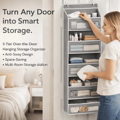 🧺 5-Tier Over-the-Door Hanging Storage Organizer