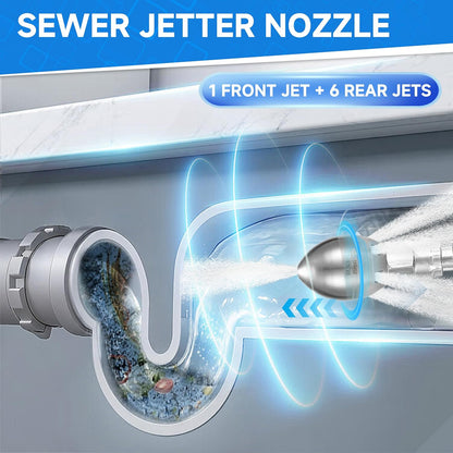 💦 3000 PSI 40 L/Min 3/8''  NPT Stainless Steel Sewer Jetter Nozzle for Pressure Washers