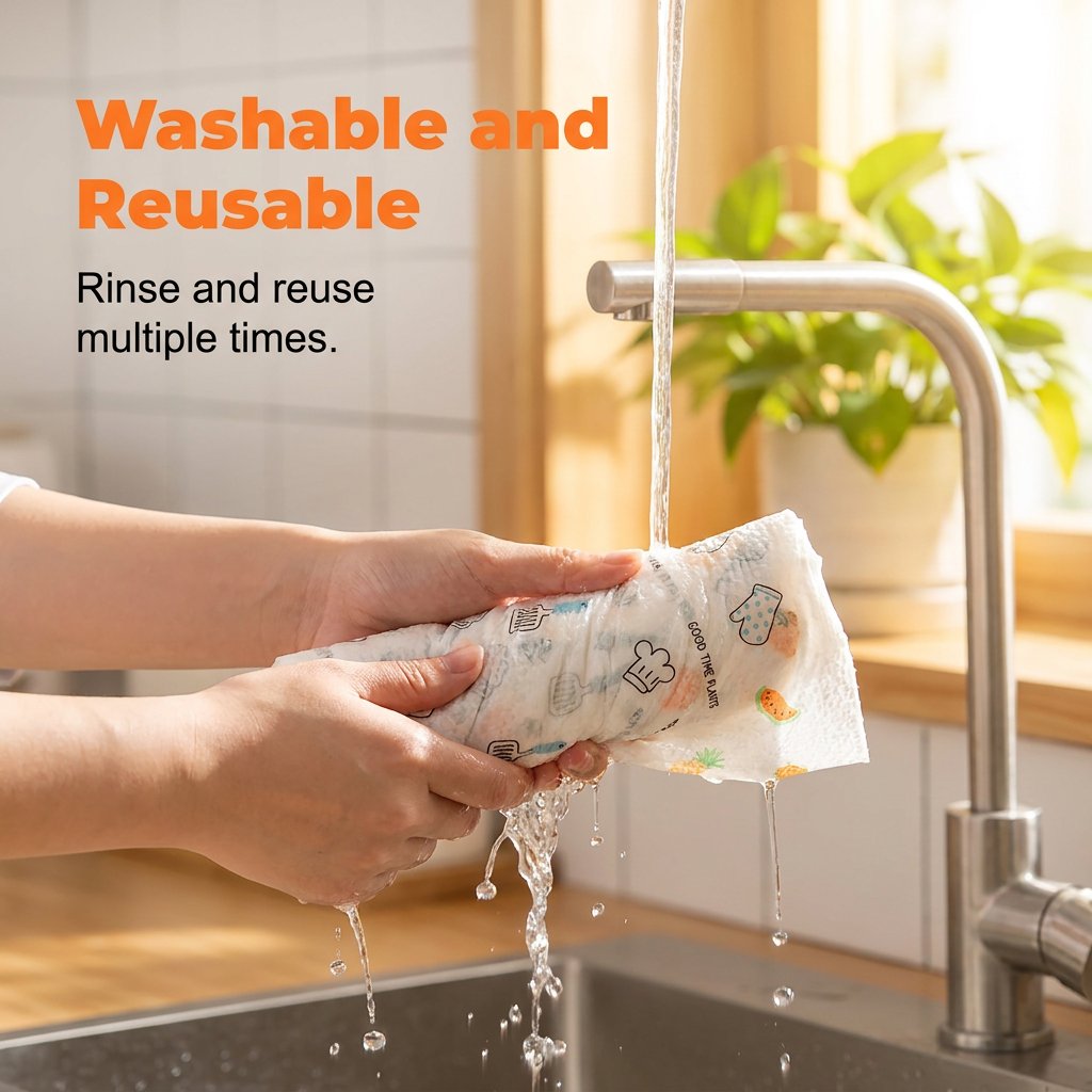 🔥 50% OFF 50-Sheet Cleaning Cloth Roll 🧽 Wipe, Wash & Reuse