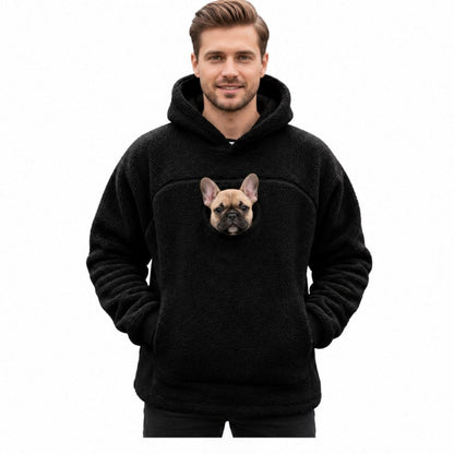Hoodie With Dog&Cat Pouch Fleece Casual Oversized Sweatshirt