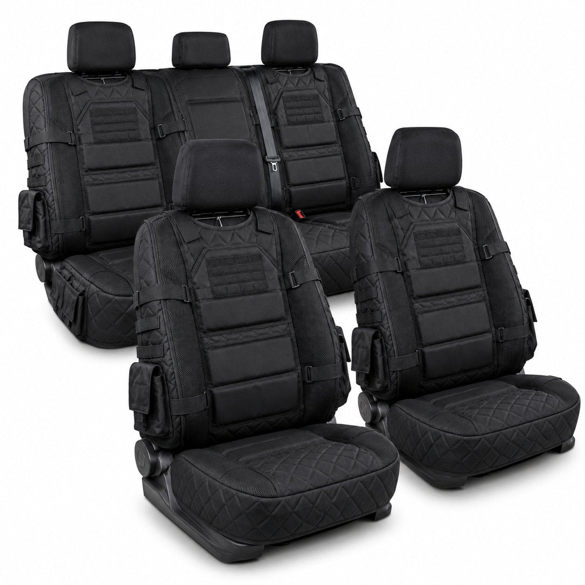 🎖️ Military‑Style Auto Seat Protectors｜Universal Fit Heavy‑Duty Cushion For Long‑Drive Vehicle Owners