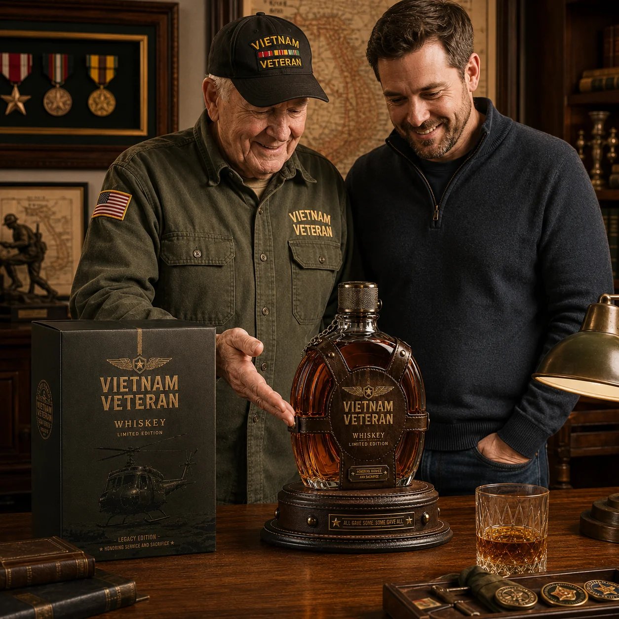 🎖️ 50% OFF Veteran Tribute Whiskey Decanter with Vintage Details – Preserve Their Proud Legacy