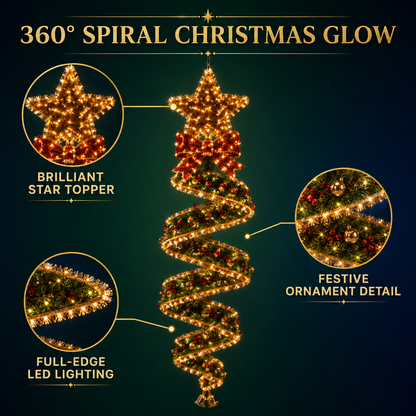 🎄 50% OFF Hanging Christmas Spiral Lights – 3 Festive Holiday Designs ✨