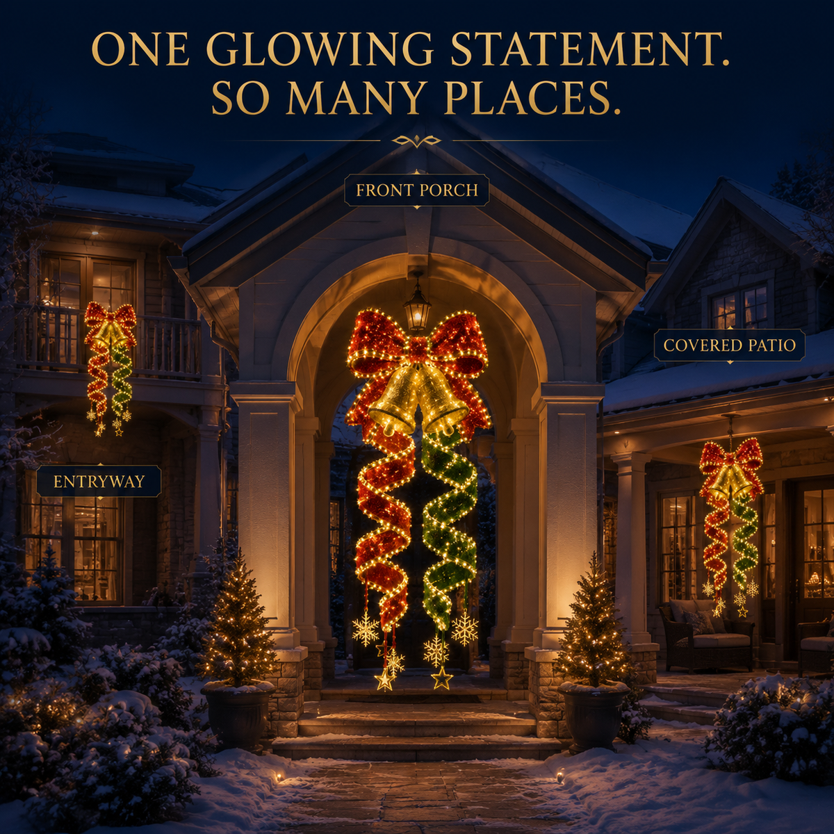 🎄 Christmas Spiral LED Light Collection – Festive Hanging Holiday Decor