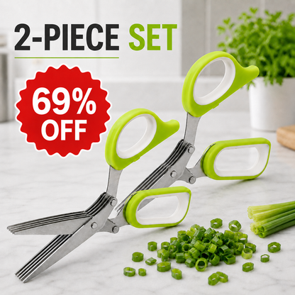 🔥 50% OFF Must-Have Kitchen Gadget ✂️ 5-Blade Herb Cutter For Faster Cooking