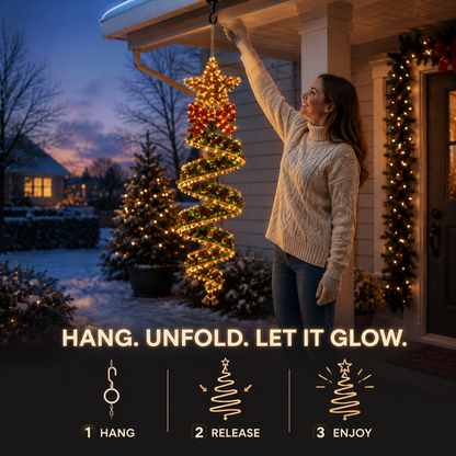 🎄 Christmas Spiral LED Light Collection – Festive Hanging Holiday Decor