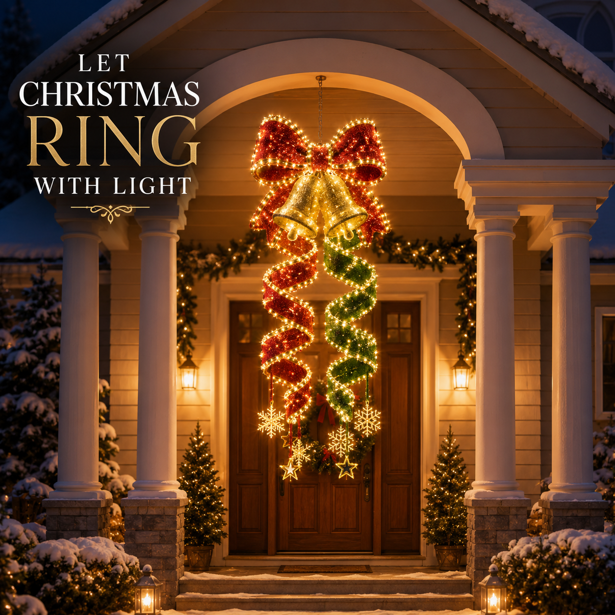 🎄 Christmas Spiral LED Light Collection – Festive Hanging Holiday Decor
