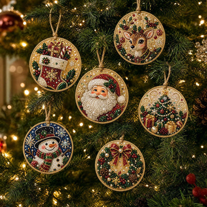 🎄 50% OFF 6-Piece DIY Diamond Art Christmas Ornament Kit