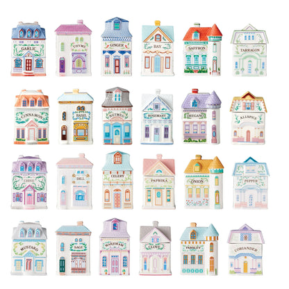 🏡 Storybook Spice Village – 24-Piece Decorative Spice Jar Set