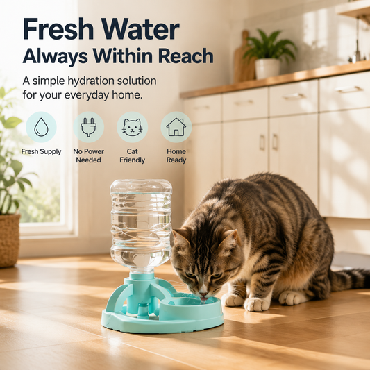 🐱 Automatic Cat Water Dispenser | Self-Refilling No-Power Pet Water Bowl for Fresh Hydration