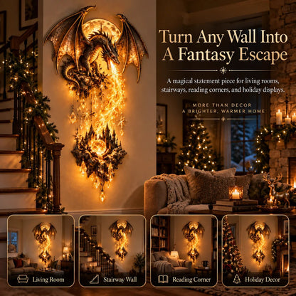 🔥 49 % Rabatt – 🐉 Dragonfire Moonlight-Wandleuchte | Magische Fantasy-Burg-Deko 🌙