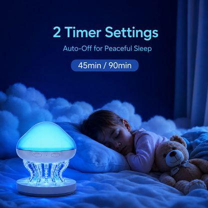 Jellyfish Ocean Wave Projector Lamp – Water Ripple Night Light for Bedroom & Kids