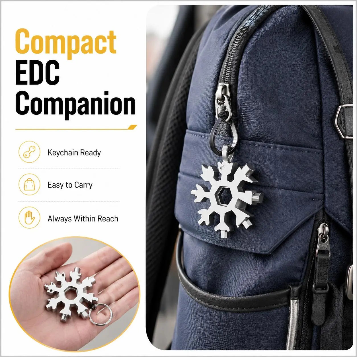 🔥 50% OFF 4 Pack-18-in-1 Snowflake Multi-Tool 🔧 Pocket Wrench, Screwdriver & Opener