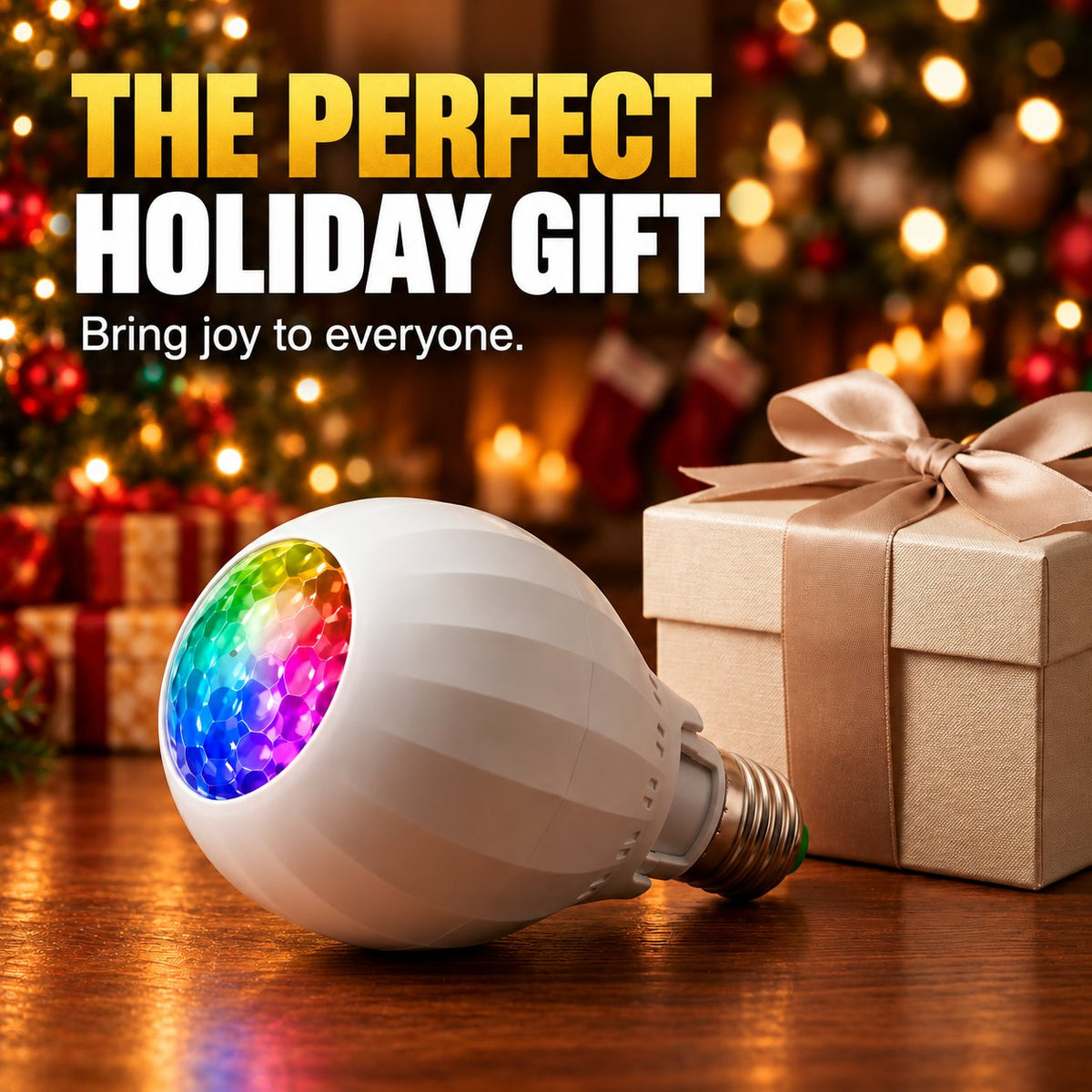 💯🎄 Rotating Christmas Projection Light Bulb | 16 Patterns
