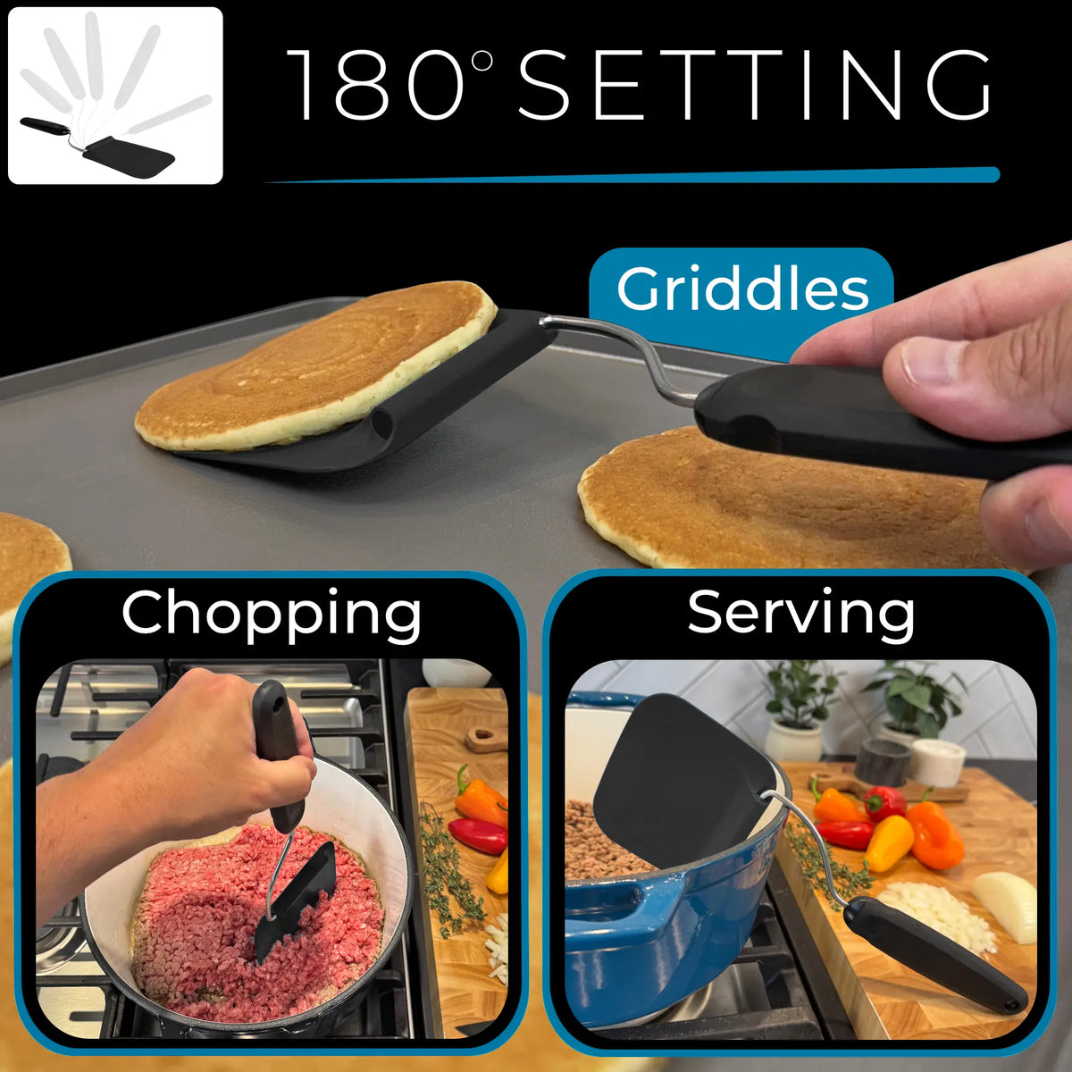 🔥 50% OFF TODAY 🍳 7-Angle Adjustable Kitchen Spatula for Easier Flipping & Serving