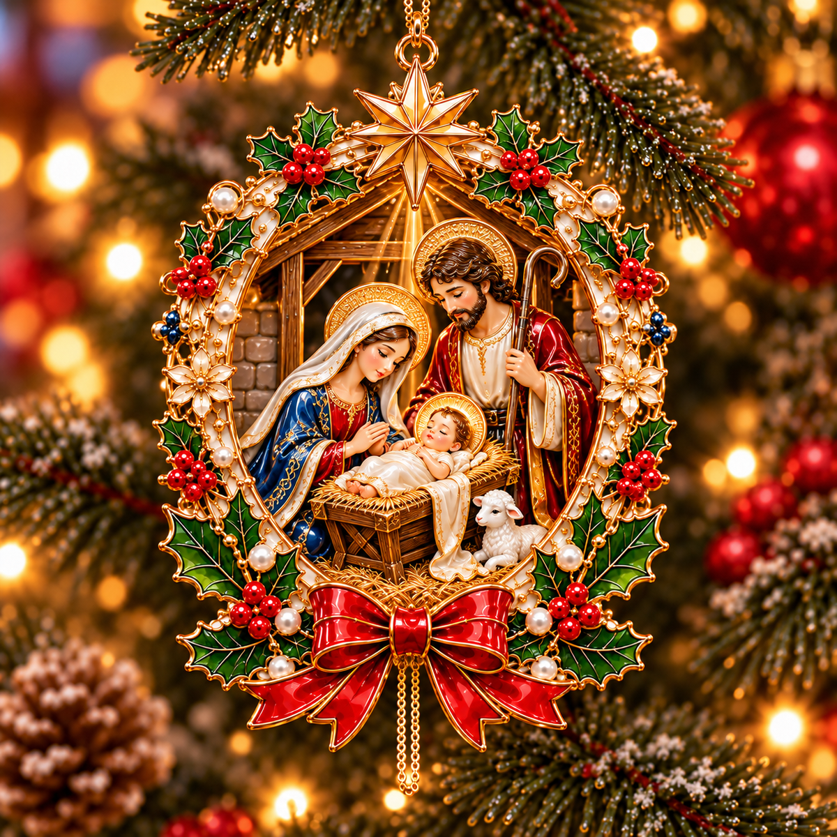 🎄 Sacred Christmas Nativity Tree Ornaments 6-Piece Set✝️