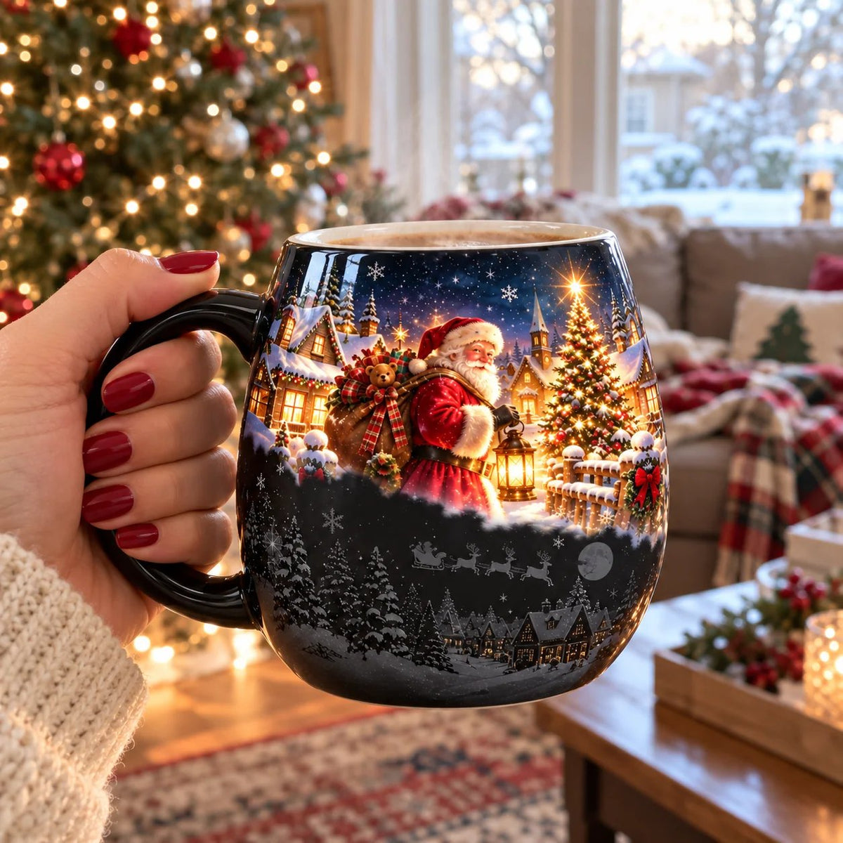 ⏳ Letzter Tag: 49 % Rabatt – ☕ Magic Heat-Revealing Christmas Village Coffee Mug (12 oz / 350 ml) with Santa Reveal 🎅