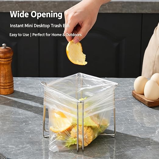 ♻️304 Stainless Steel Foldable Garbage Bag Holder