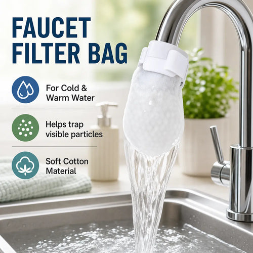 🚰 48% OFF Cotton Faucet Filter Bags 💦 Catch Visible Debris & Reduce Splashing
