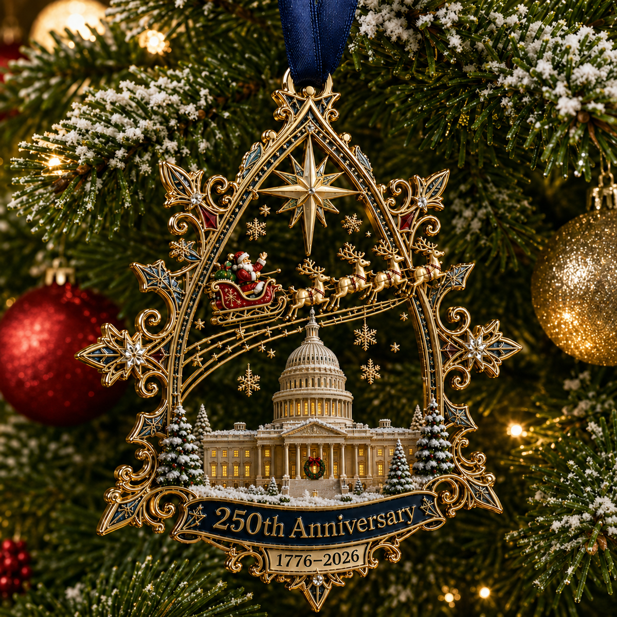 🔥250250th Anniversary: Santa Flying Over the White House on a Snowy Nightth Anniversary: Santa Flying Over the White House on a Snowy Night