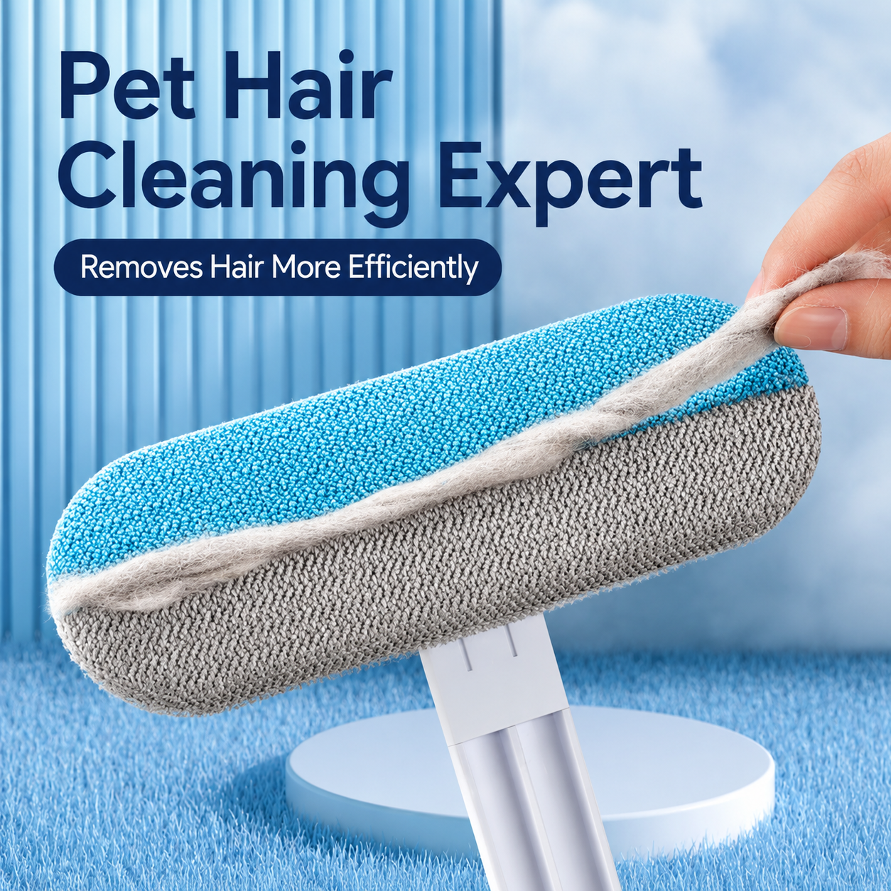 Reusable Pet Hair Remover Brush for Carpets, Couches & Furniture