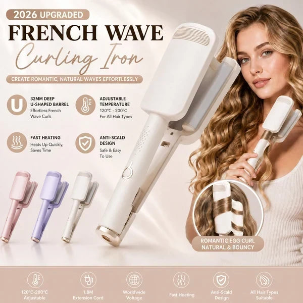 🔥 LIMITED-TIME 50% OFF! ✨🌸 Negative Ion Deep U-Wavy Hair Curler with Rapid Heating & Anti-Scald Design ✨
