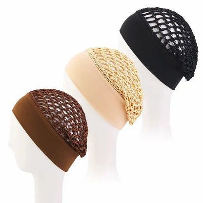 3-Piece Stretchy Wide-Edge Sleeping Cap Set, Soft Protection Bonnet for Nighttime Hair Care & Beauty??