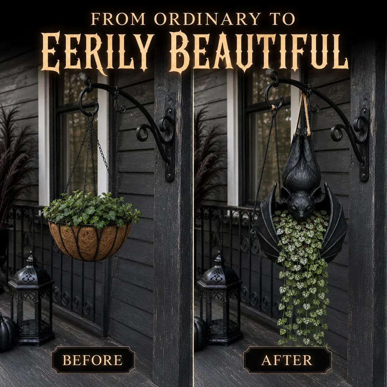 🦇 50% OFF Today 🌿 Gothic Hanging Bat Planter