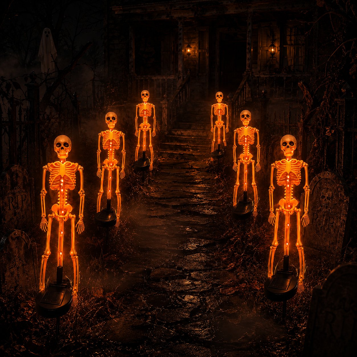💀 Solar Skeleton Yard Stake – Halloween Outdoor Decor