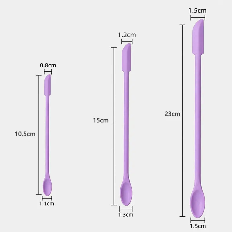 🔥 50% OFF 3-Piece Silicone Cosmetic Spatula Set 💜 Get Every Last Drop