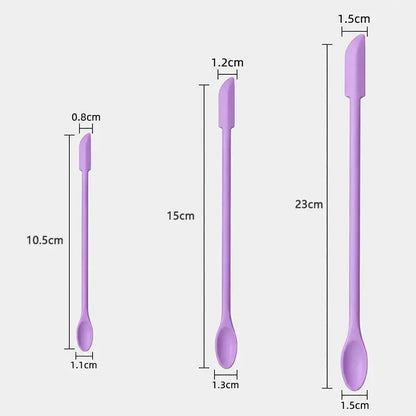 🔥 50% OFF 3-Piece Silicone Cosmetic Spatula Set 💜 Get Every Last Drop