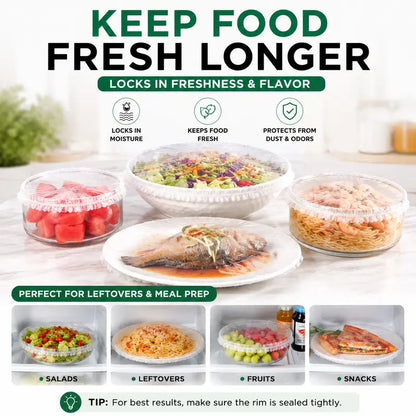 🔥 HOT SALE🥗100PCS Disposable Stretch Food Covers for Bowls & Plates✨