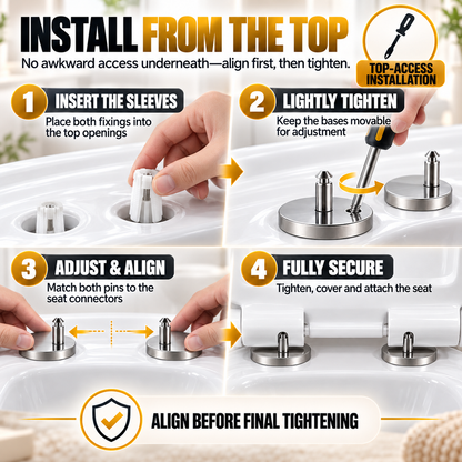 🔩 2-Pack Top-Fix Toilet Seat Hinge Bolts – Adjustable Anti-Wobble Replacement Kit - image 4