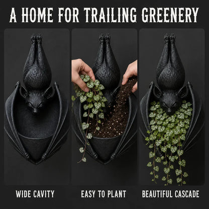 🦇 50% OFF Today 🌿 Gothic Hanging Bat Planter