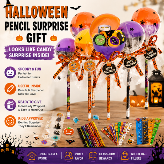 🔥 50% OFF 24 PCS Candy-Style Halloween Pencil Gifts 🎃✏️