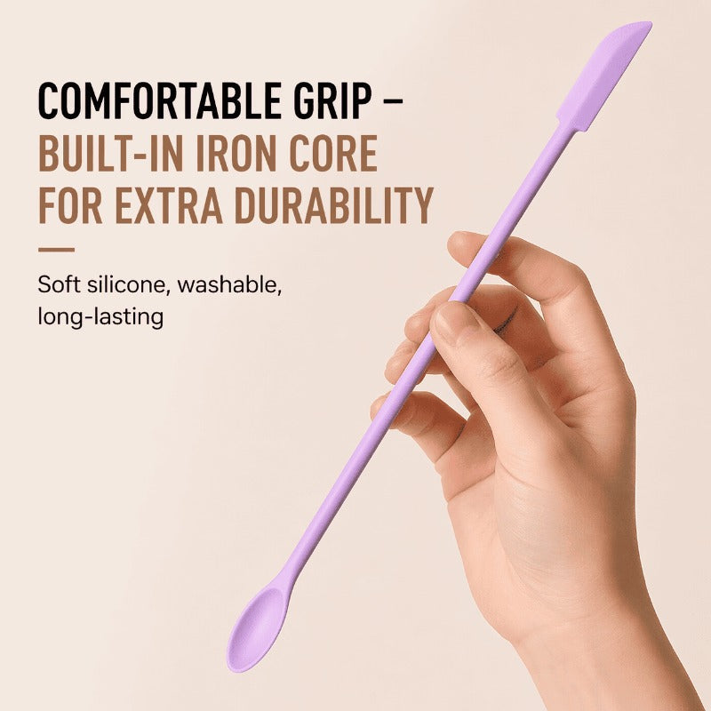 🔥 50% OFF 3-Piece Silicone Beauty Spatula Set 💜 No More Wasted Product